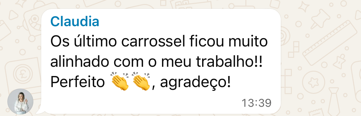 Feedback de cliente sobre carrossel